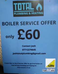 Boiler service for £60